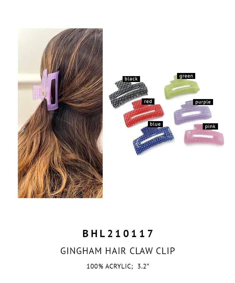 Gingham Hair Claw Clip