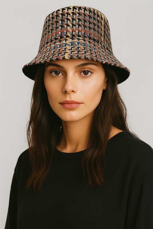 Multi Houndstooth Bucket Hat