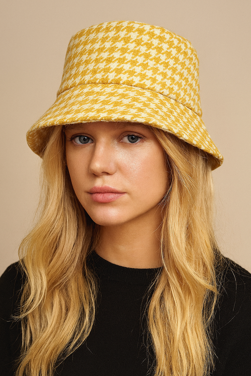 Houndtooth Bucket Hat