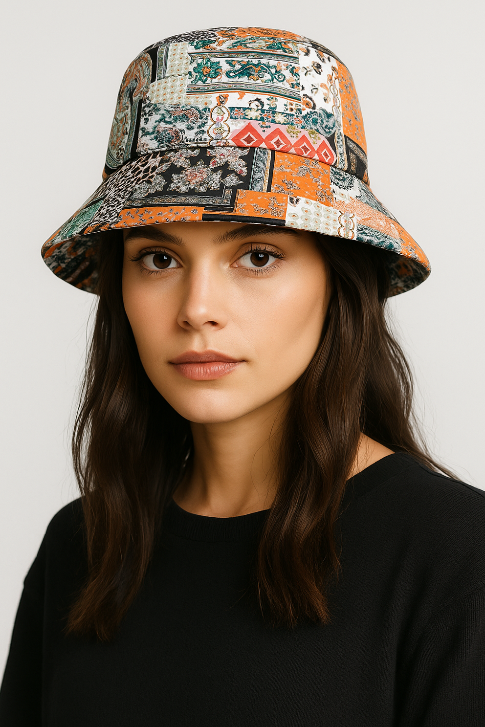 Mix Print Patch Bucket Hat