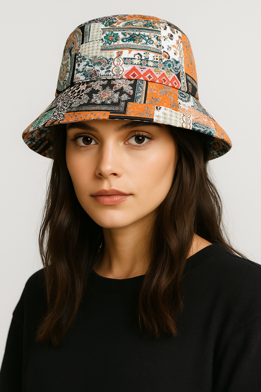 Mix Print Patch Bucket Hat