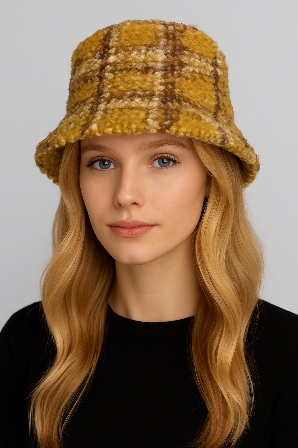 Plaid Sherpa Bucket Hat