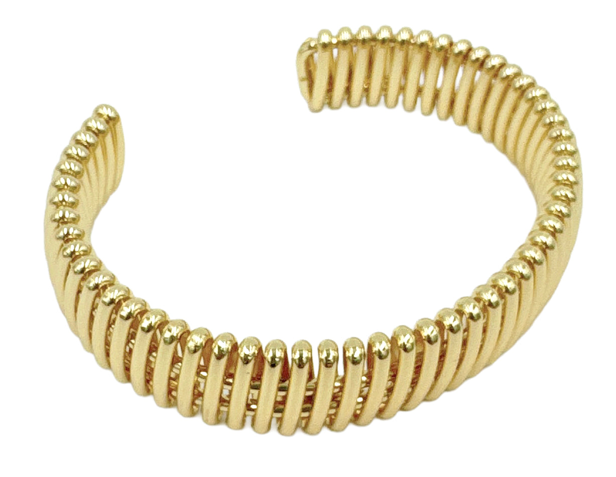 14K Gold/ White Gold Dipped Coil Tube Bracelet