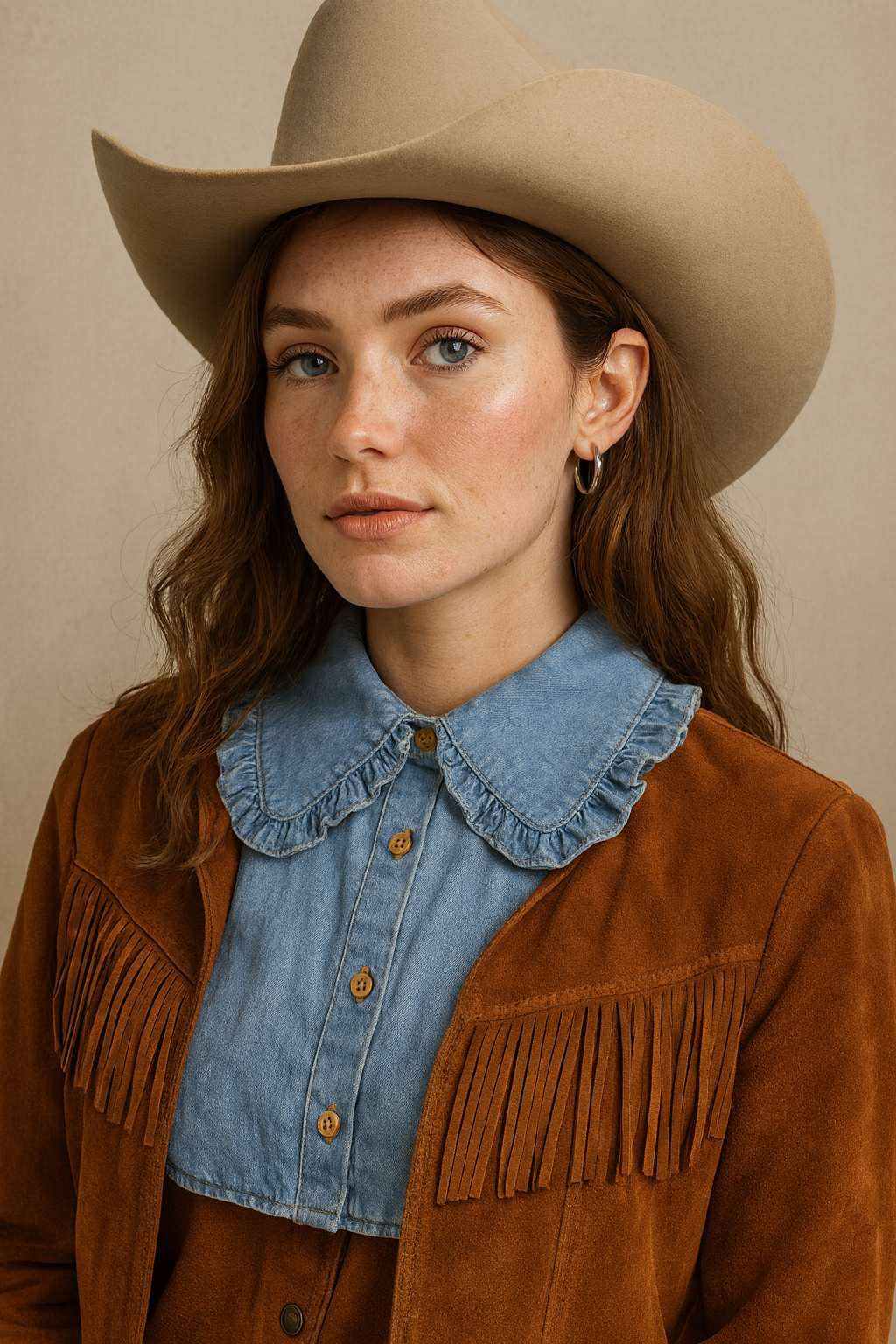 Denim Western Collar
