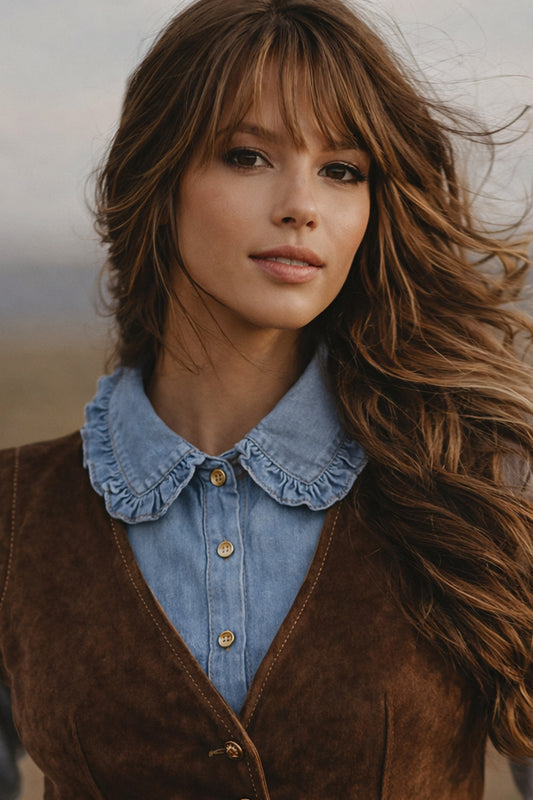 Denim Western Collar