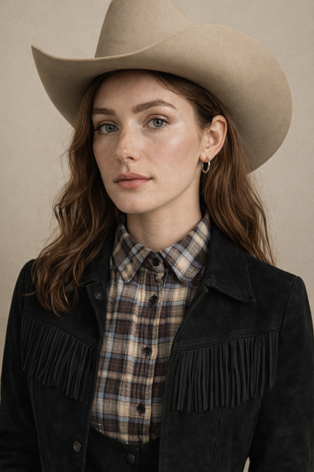 Plaid Western Collar