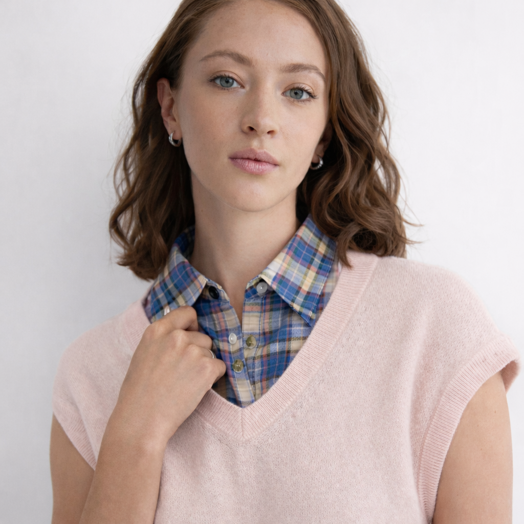 Plaid Western Collar