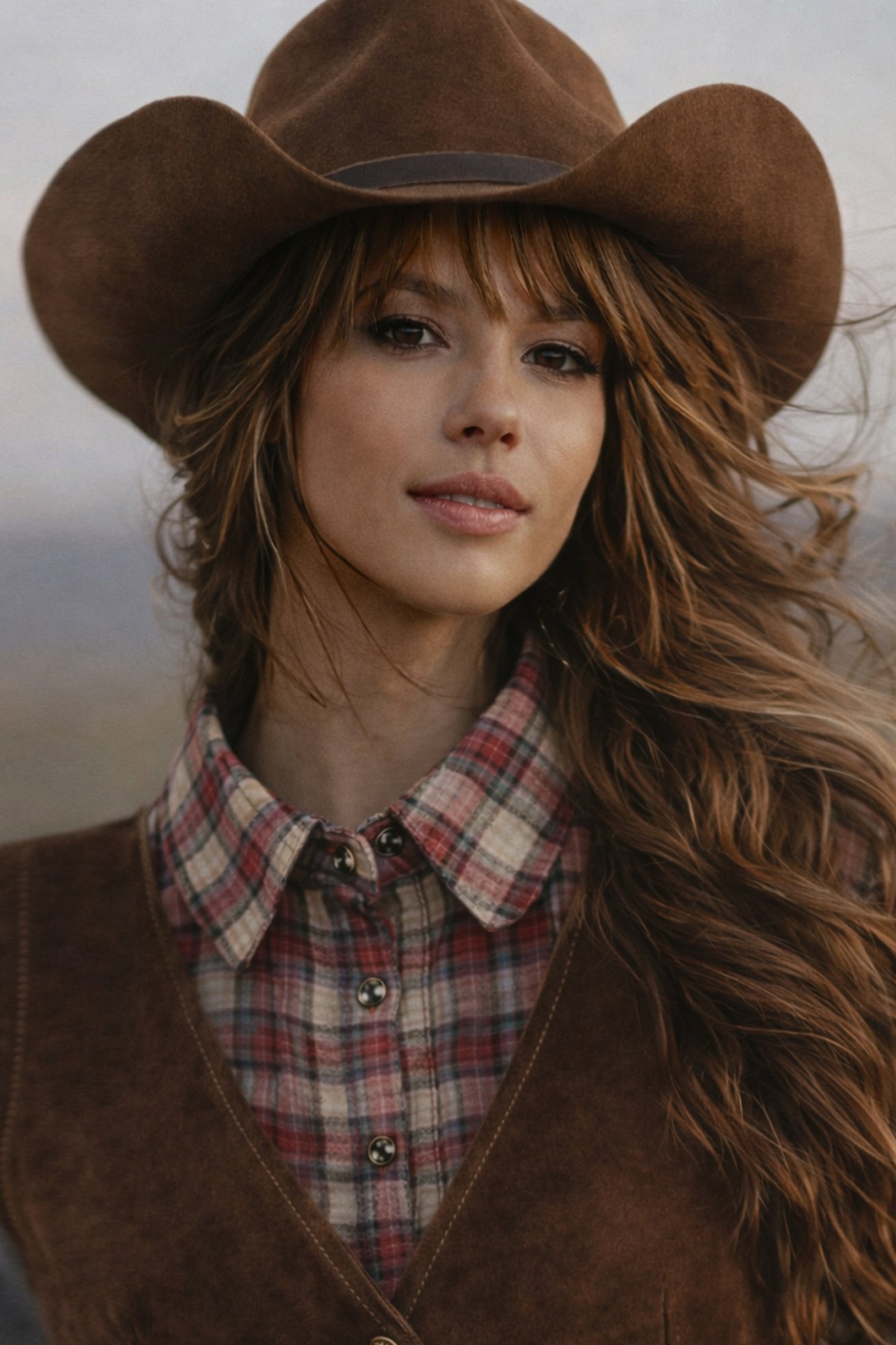Plaid Western Collar