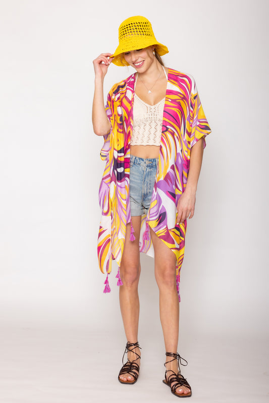 Tropical Print Kimono