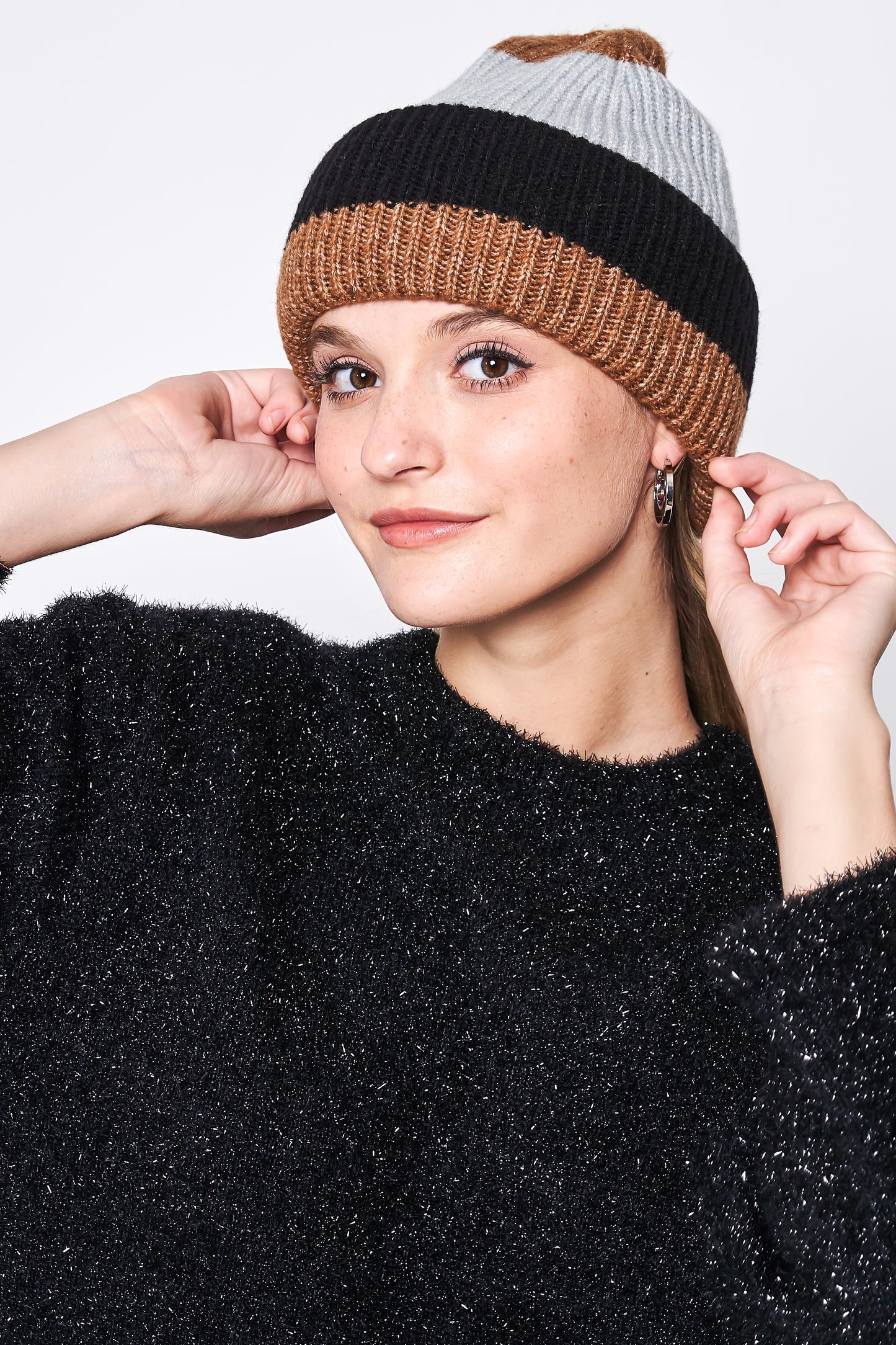 Stripe Ribbed Beanie