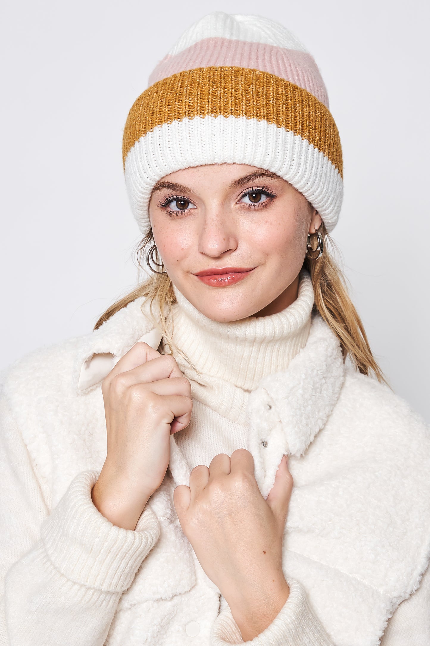 Stripe Ribbed Beanie