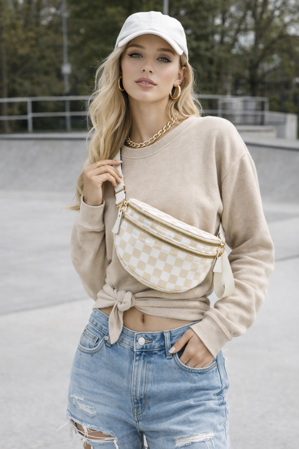 Checkered Crossbody Bag