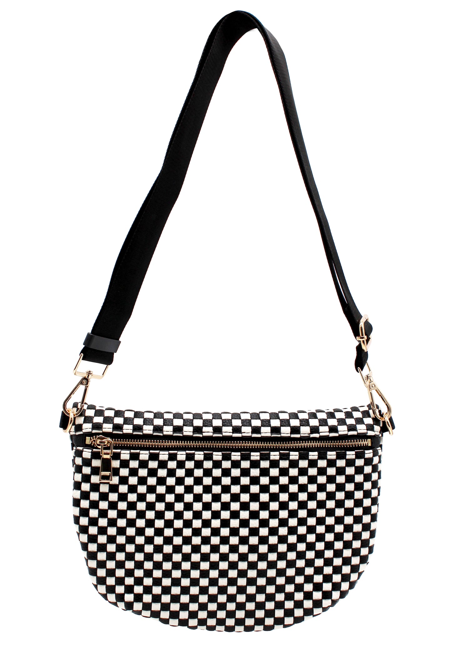 Checkered PU Crossbody Bag