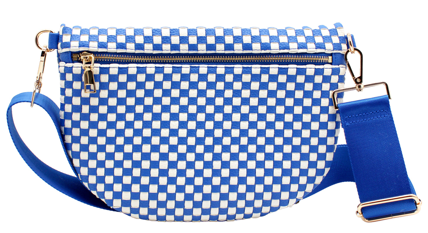 Checkered PU Crossbody Bag