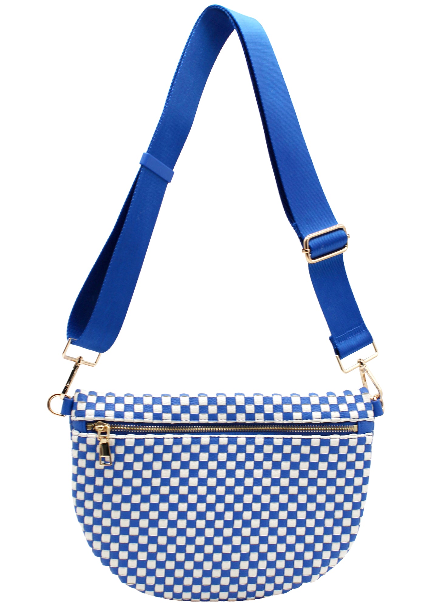 Checkered PU Crossbody Bag