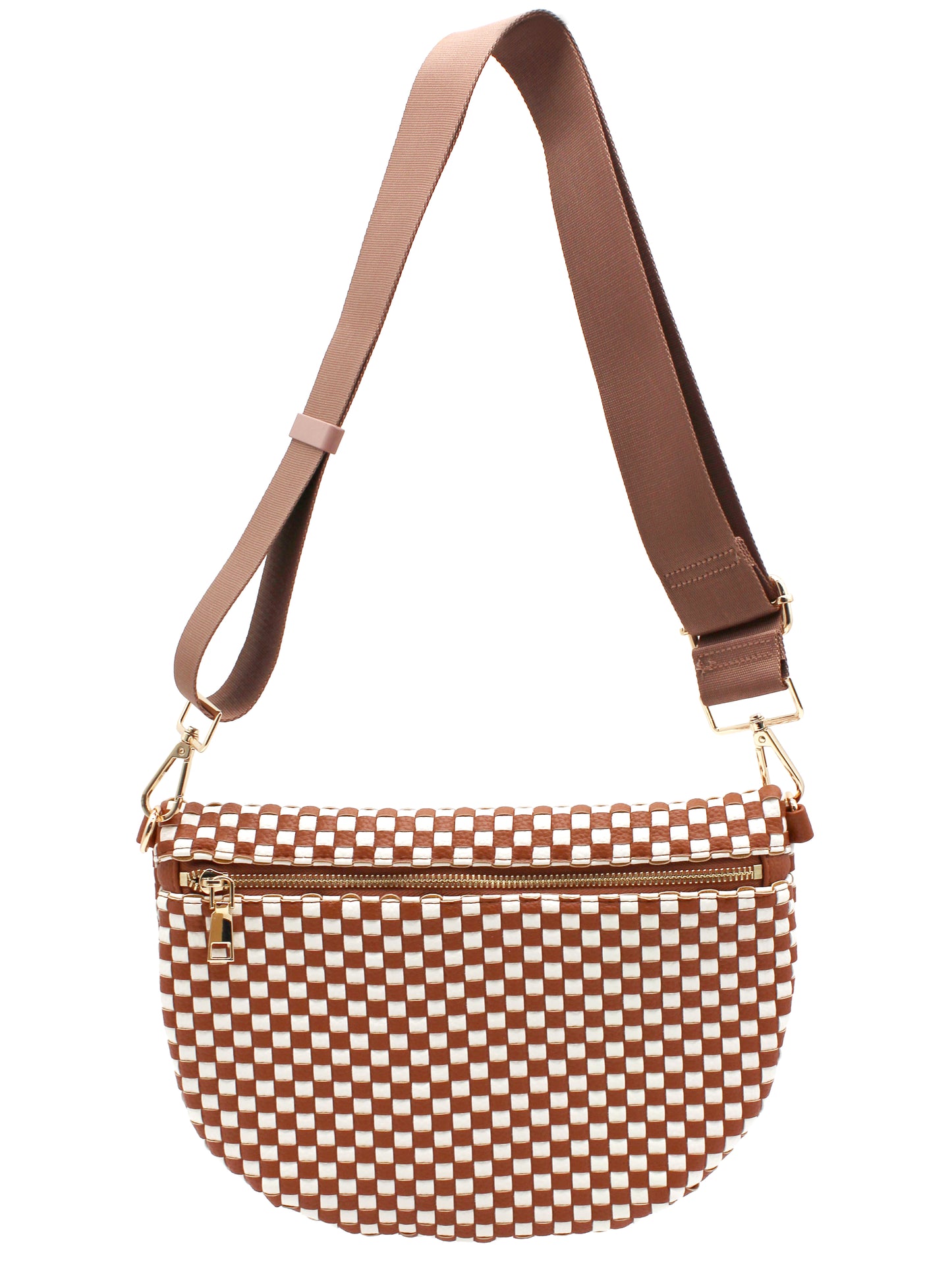 Checkered PU Crossbody Bag