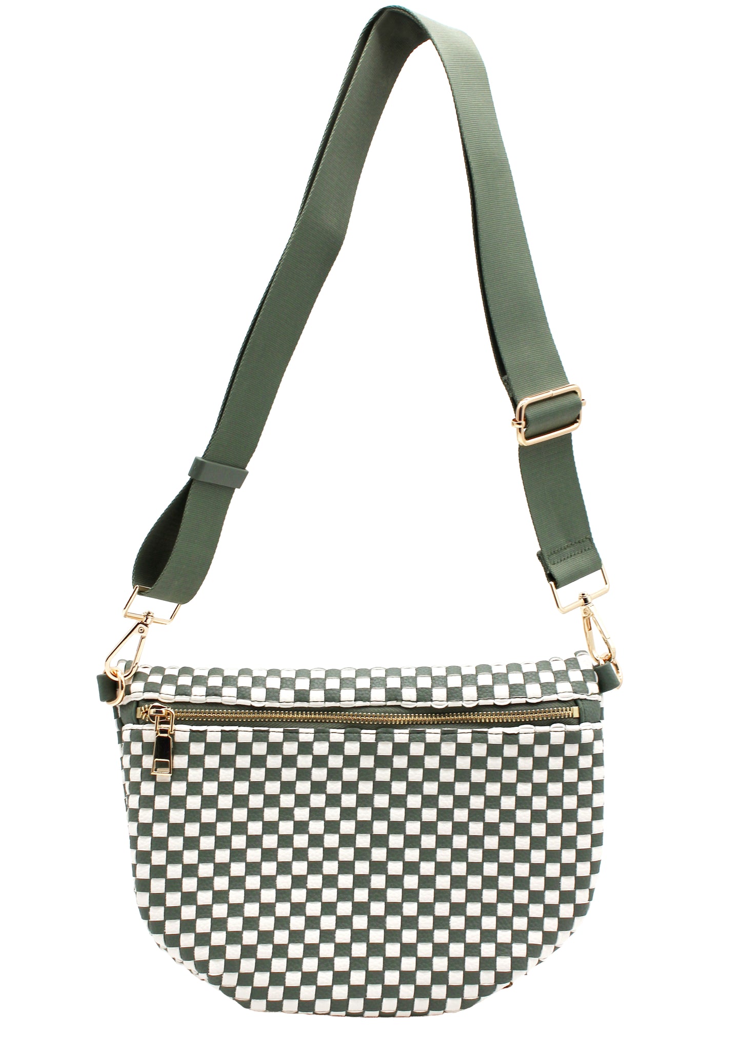 Checkered PU Crossbody Bag