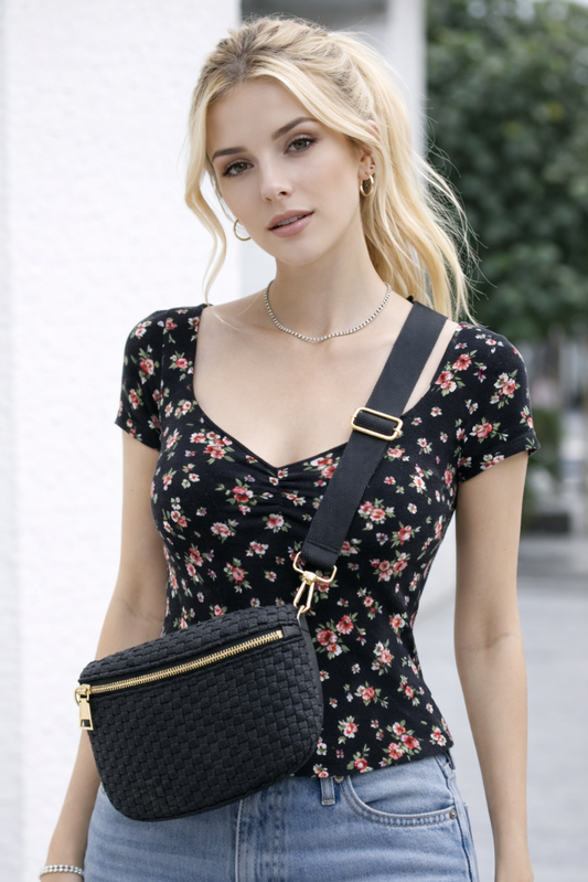 Solid PU Crossbody Bag
