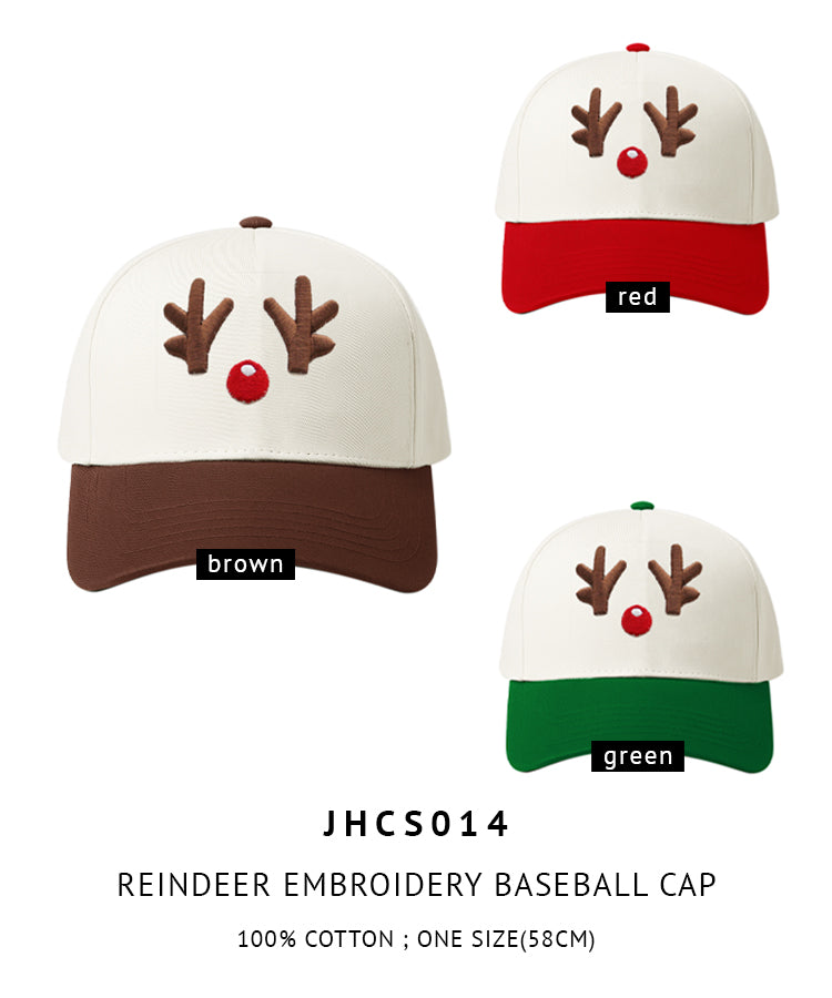 Reindeer Embroidery Baseball Cap