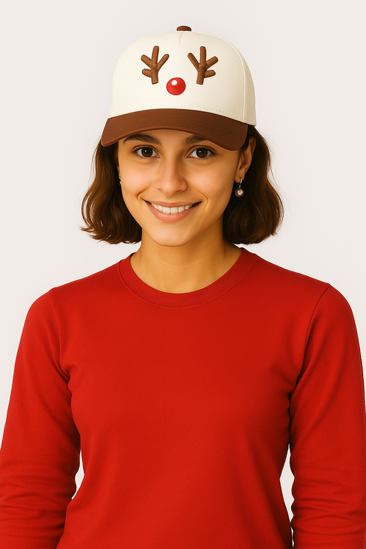 Reindeer Embroidery Baseball Cap