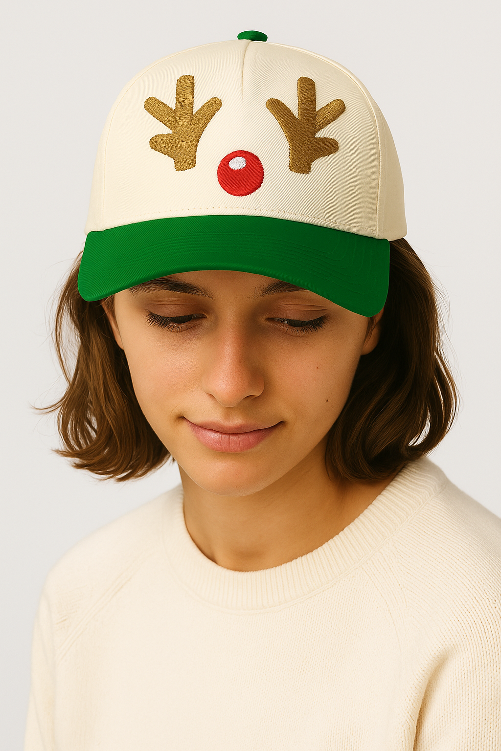 Reindeer Embroidery Baseball Cap