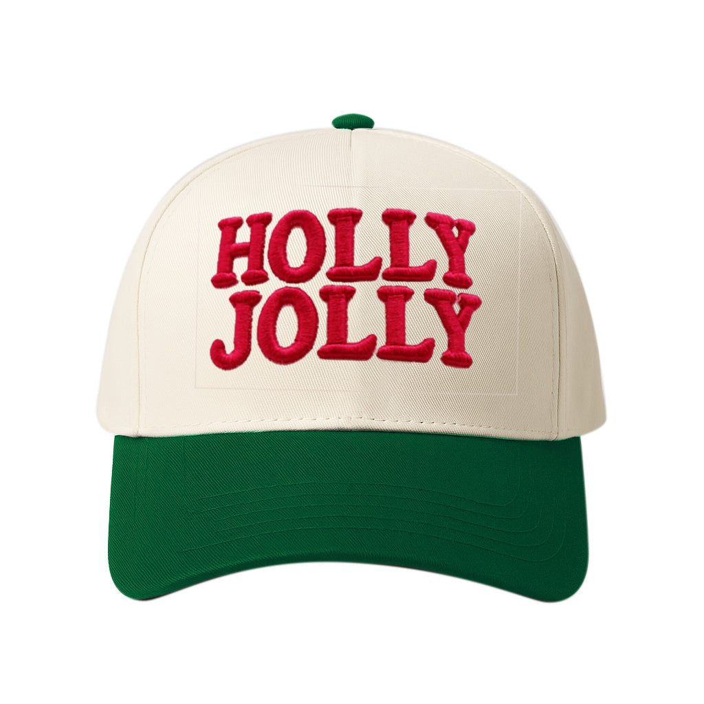 Holly Jolly Embroidery Baseball Cap