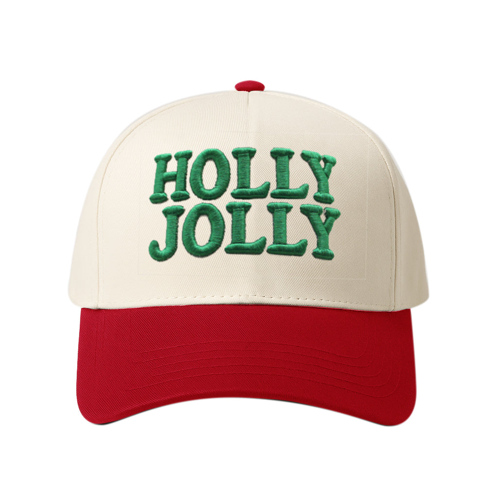 Holly Jolly Embroidery Baseball Cap