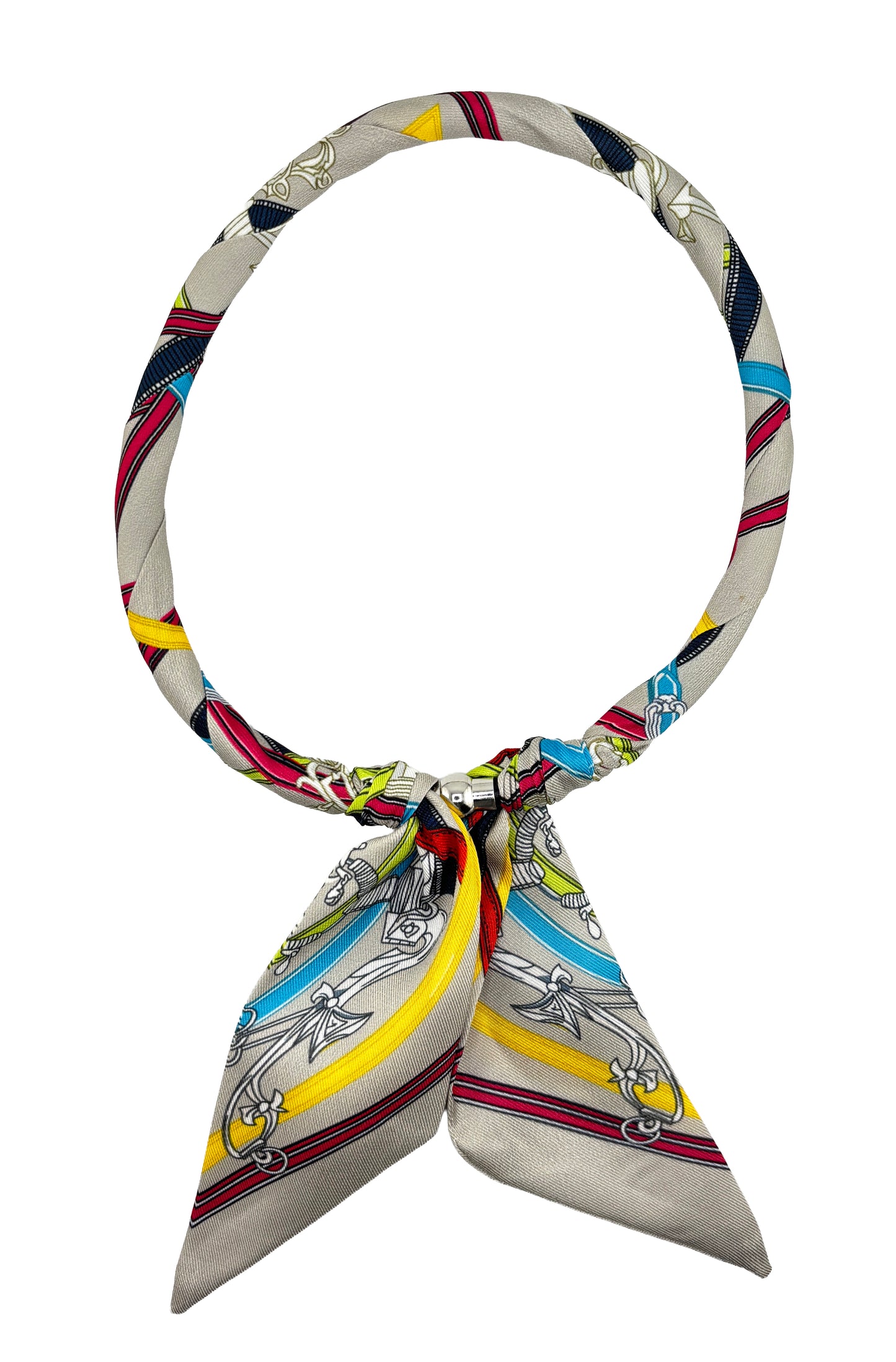 Magnetic Closure Print Scarf Necklace