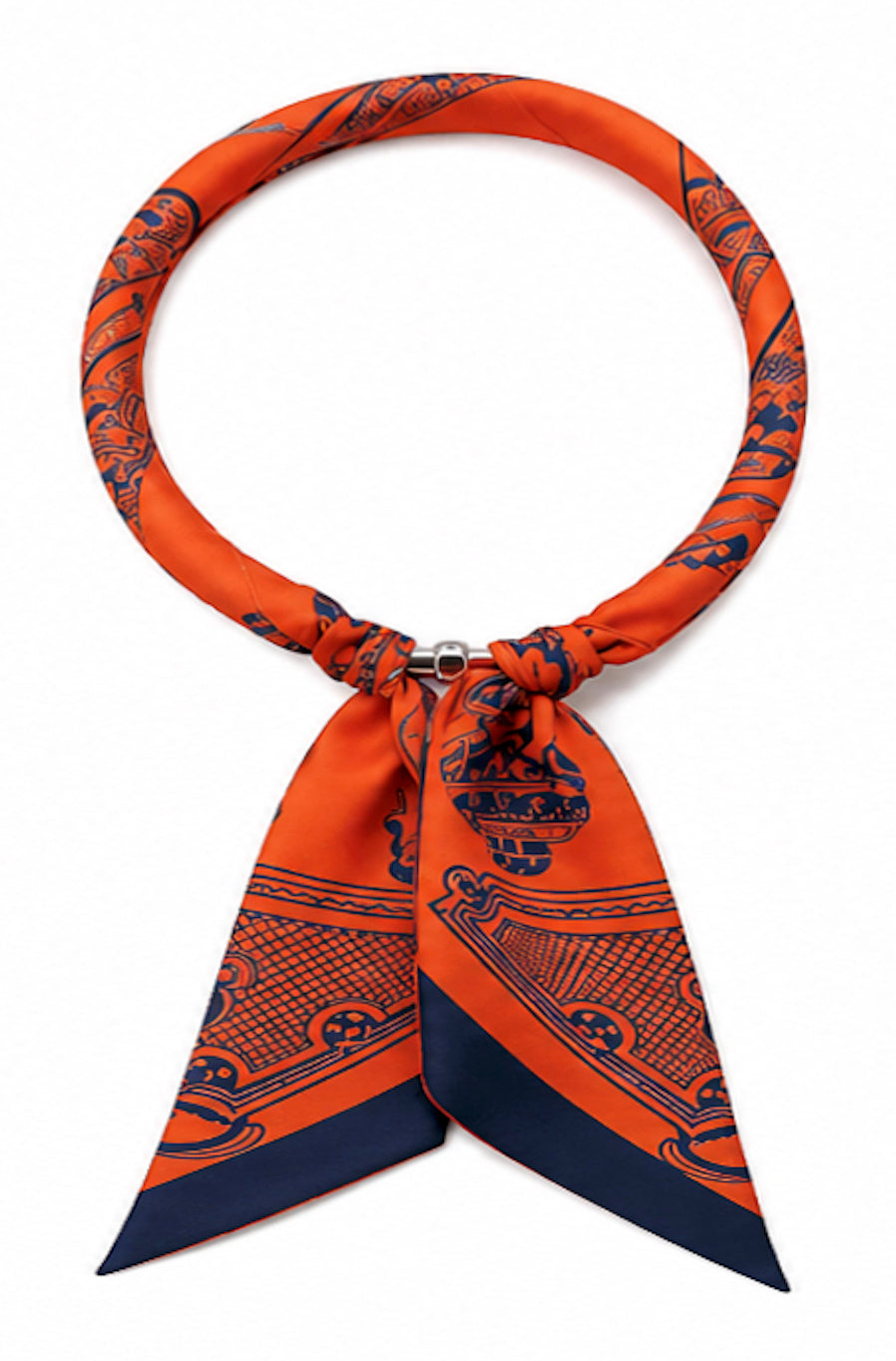 Magnetic Closure Print Scarf Necklace