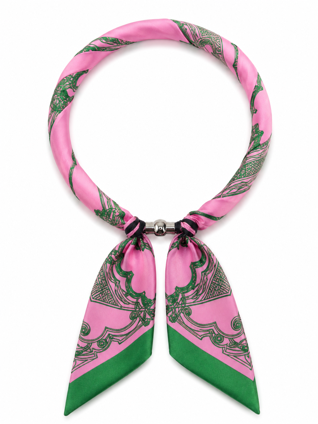 Magnetic Closure Print Scarf Necklace