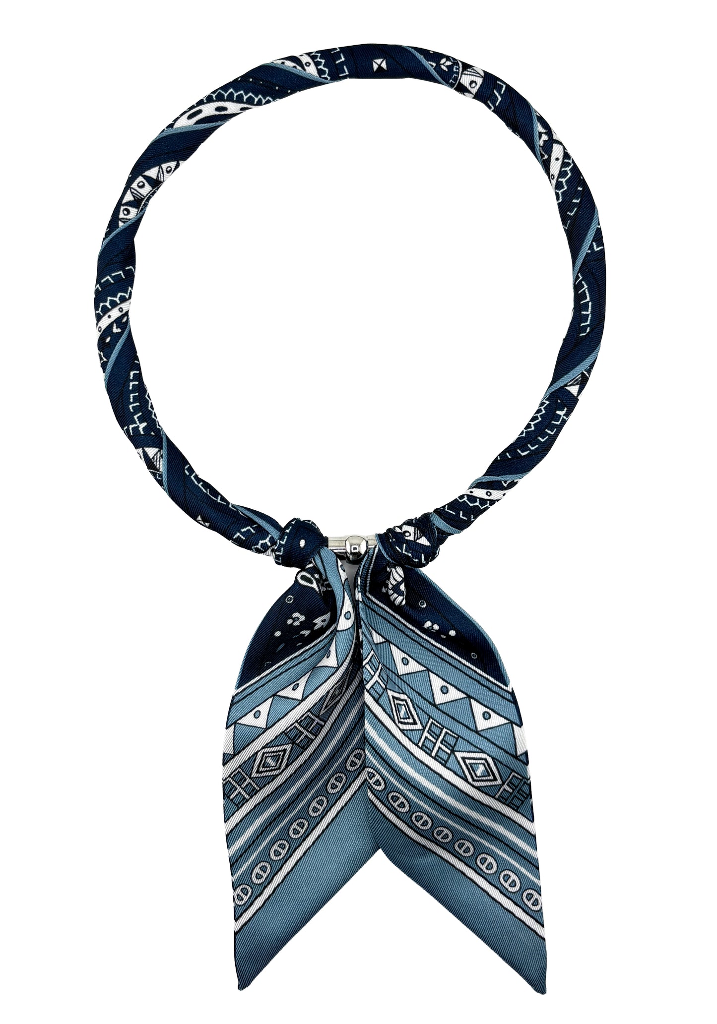 Magnetic Closure Print Scarf Necklace