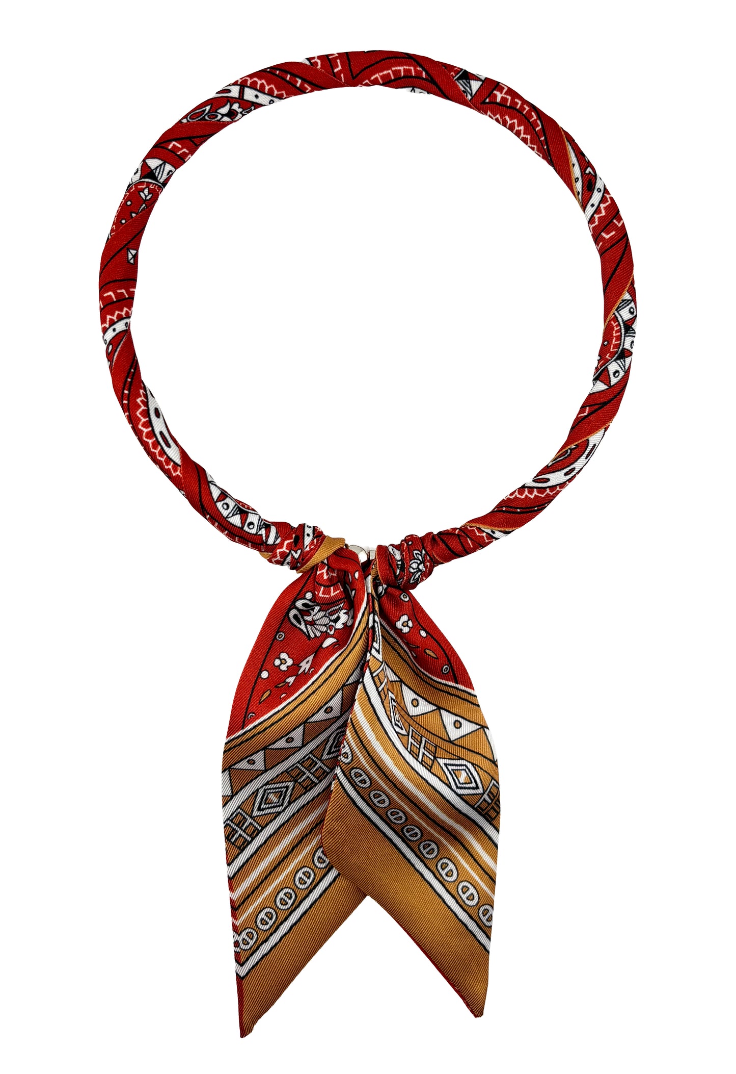 Magnetic Closure Print Scarf Necklace