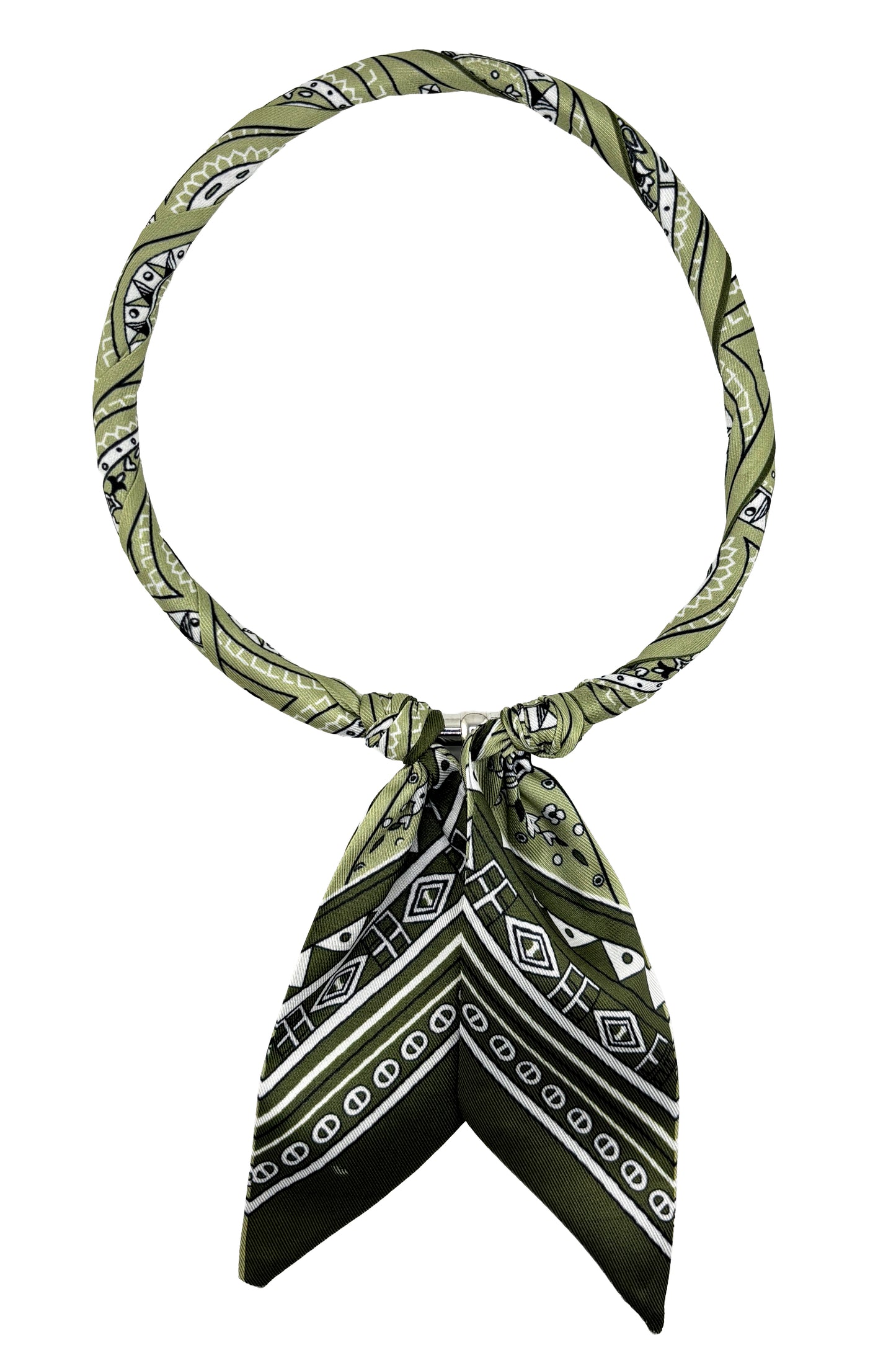 Magnetic Closure Print Scarf Necklace
