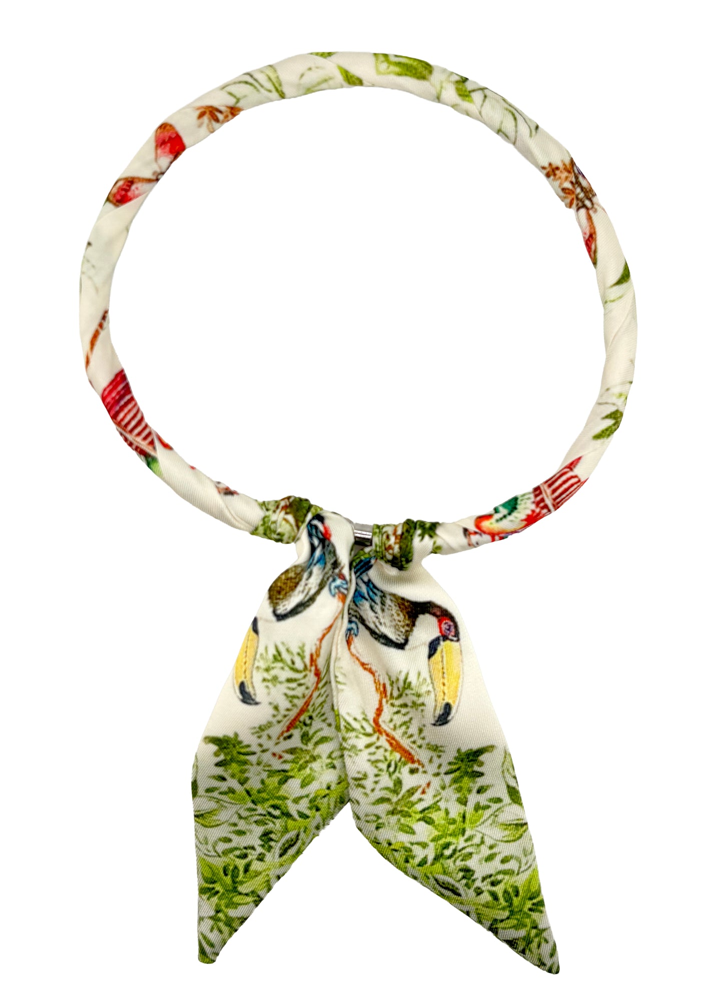 Magnetic Closure Print Scarf Necklace