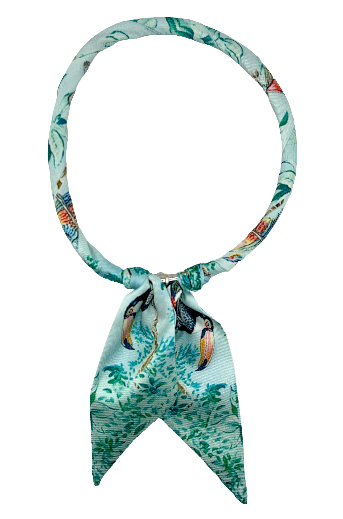 Magnetic Closure Print Scarf Necklace