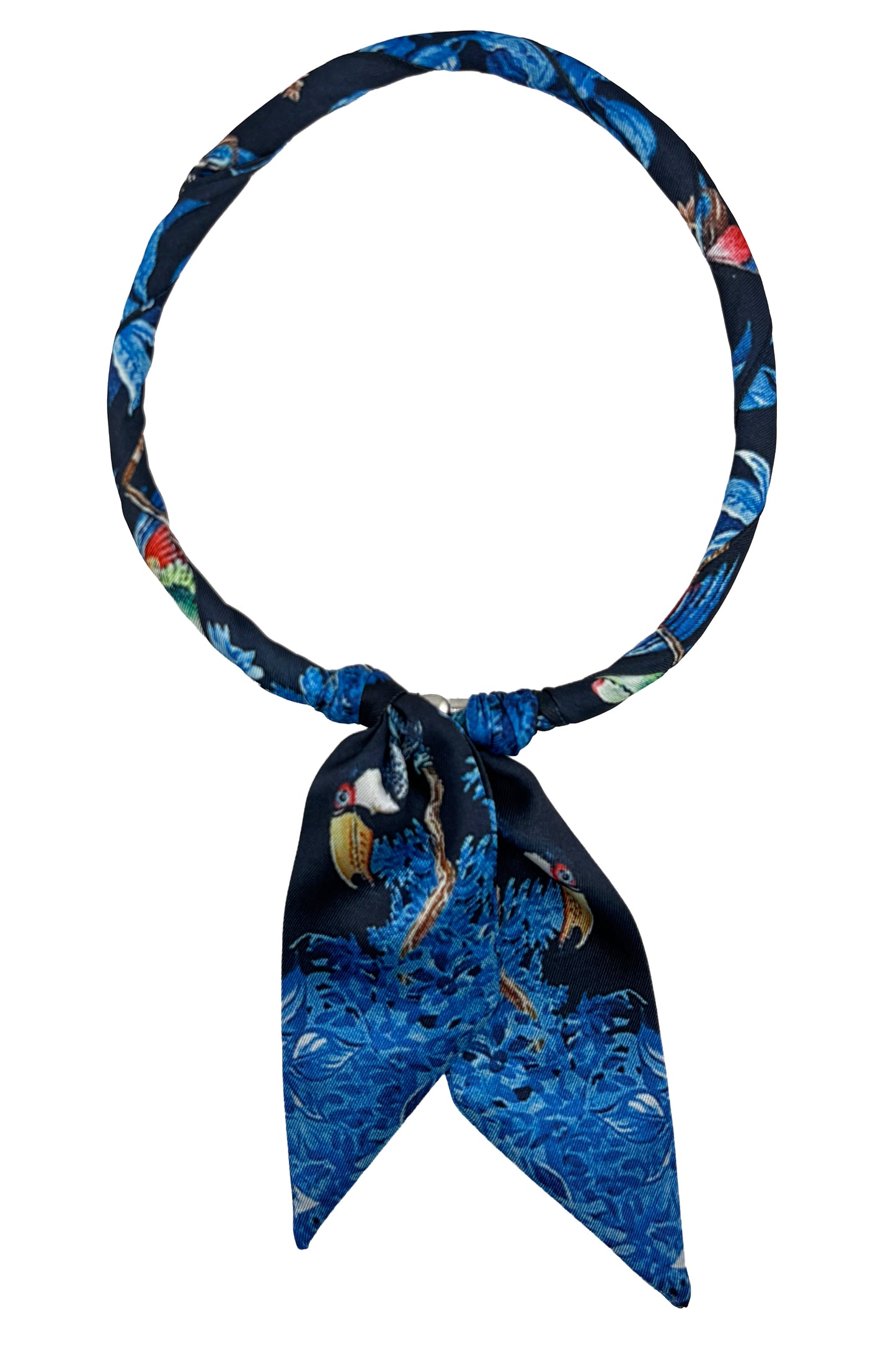 Magnetic Closure Print Scarf Necklace