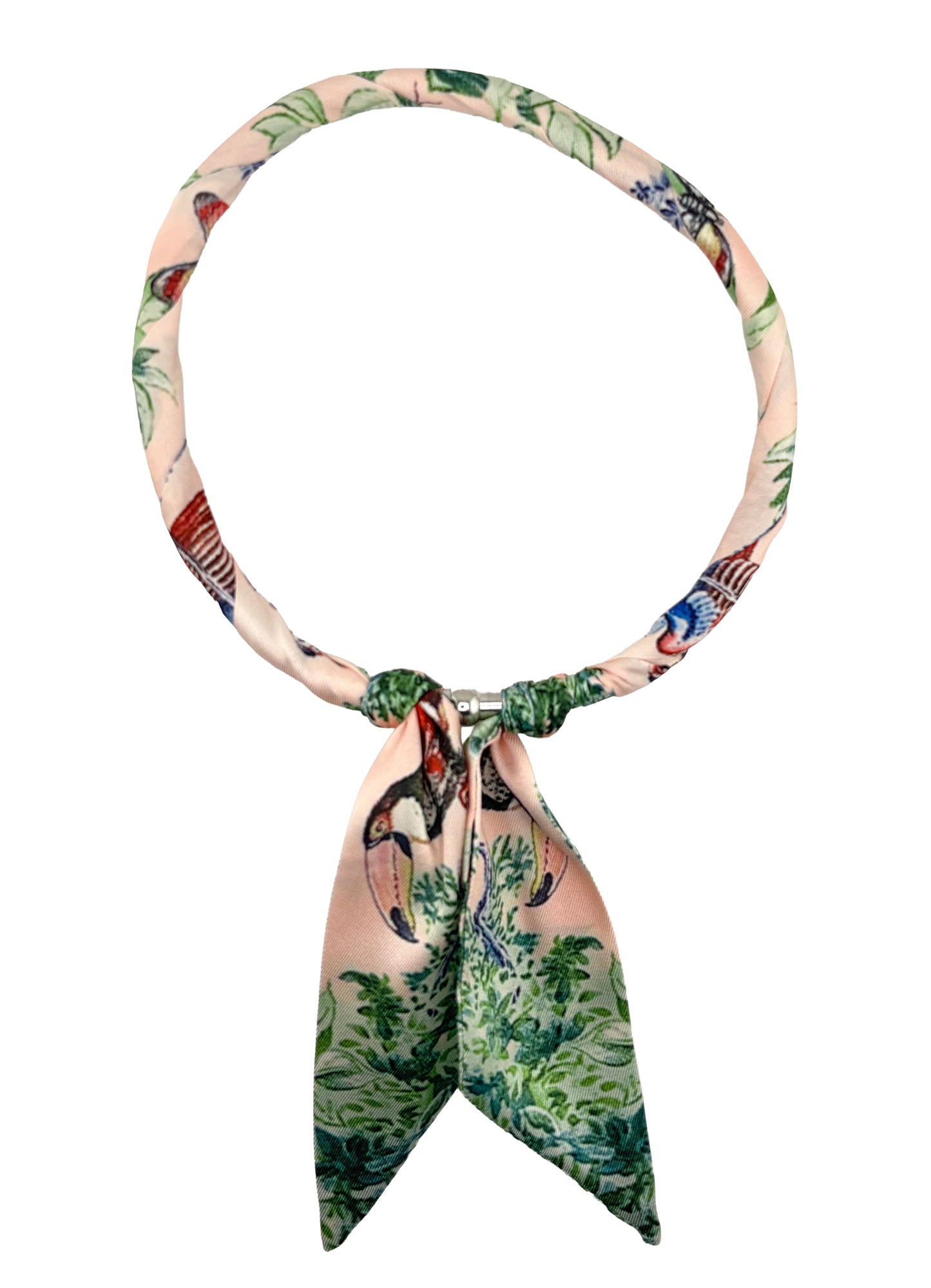 Magnetic Closure Print Scarf Necklace