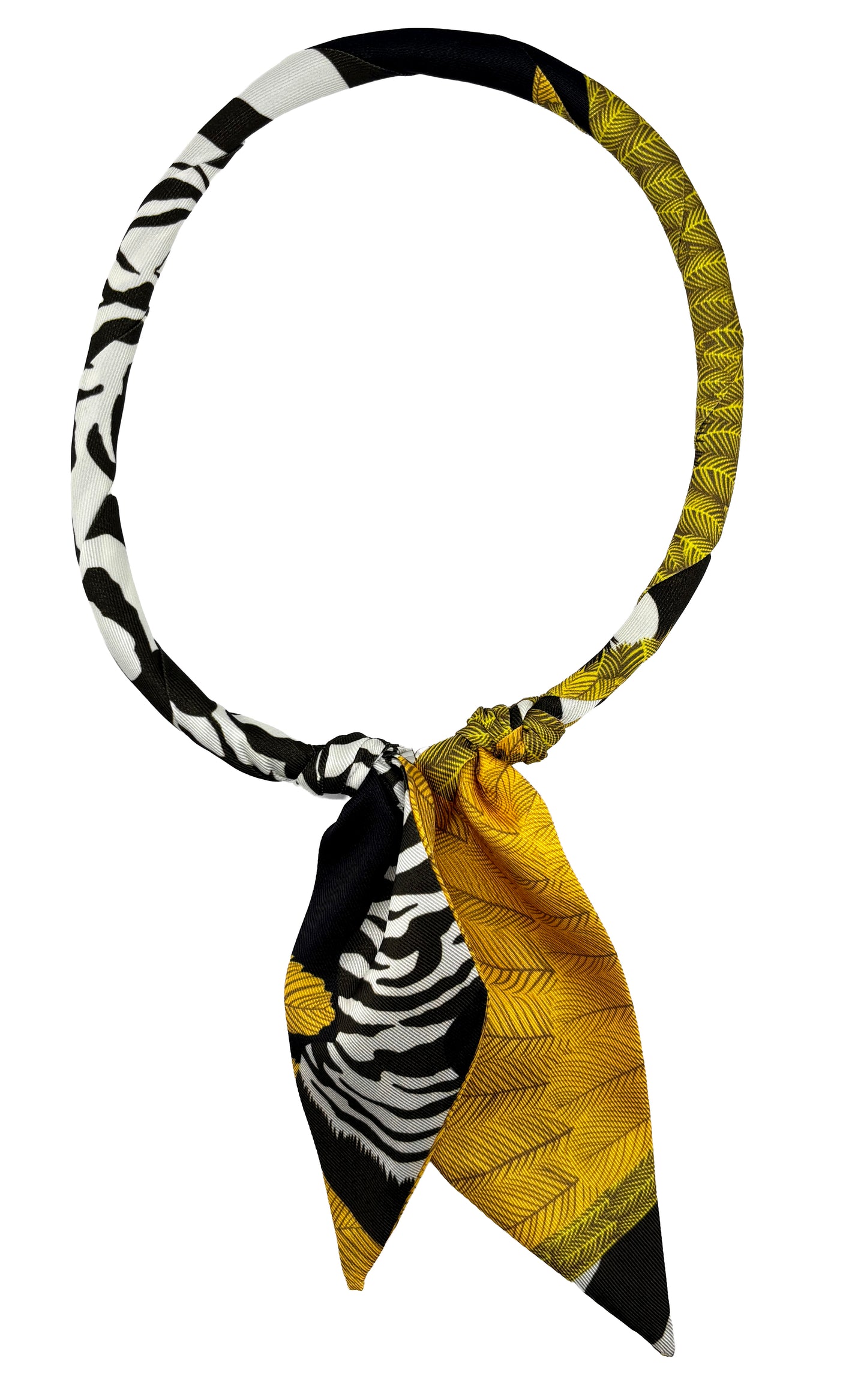 Magnetic Closure Print Scarf Necklace