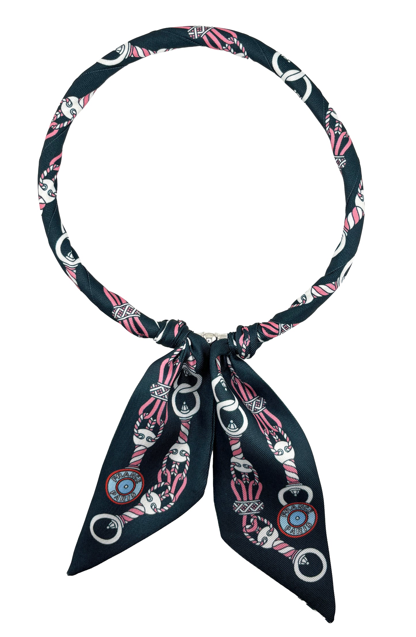 Magnetic Closure Print Scarf Necklace