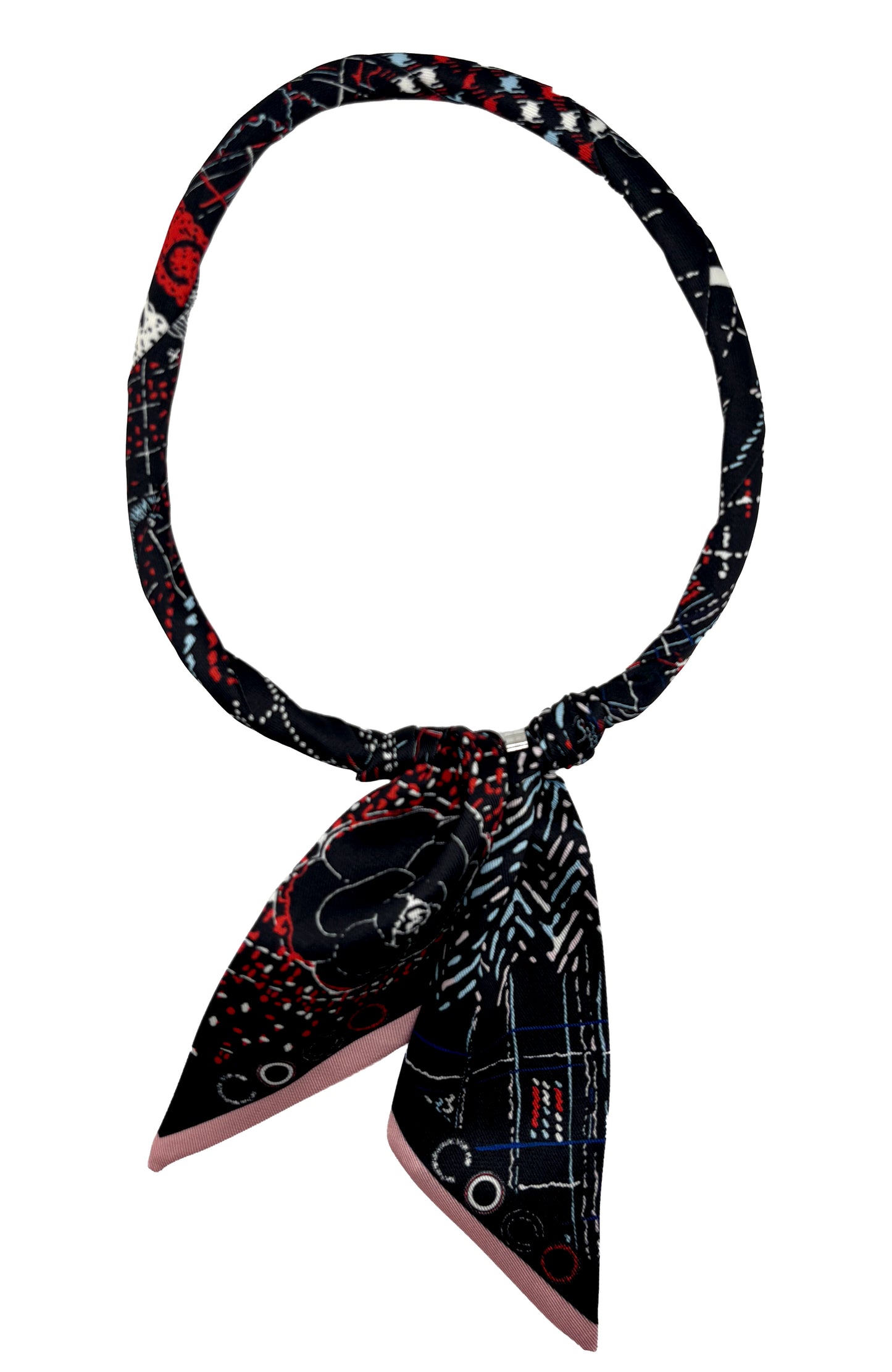 Magnetic Closure Print Scarf Necklace