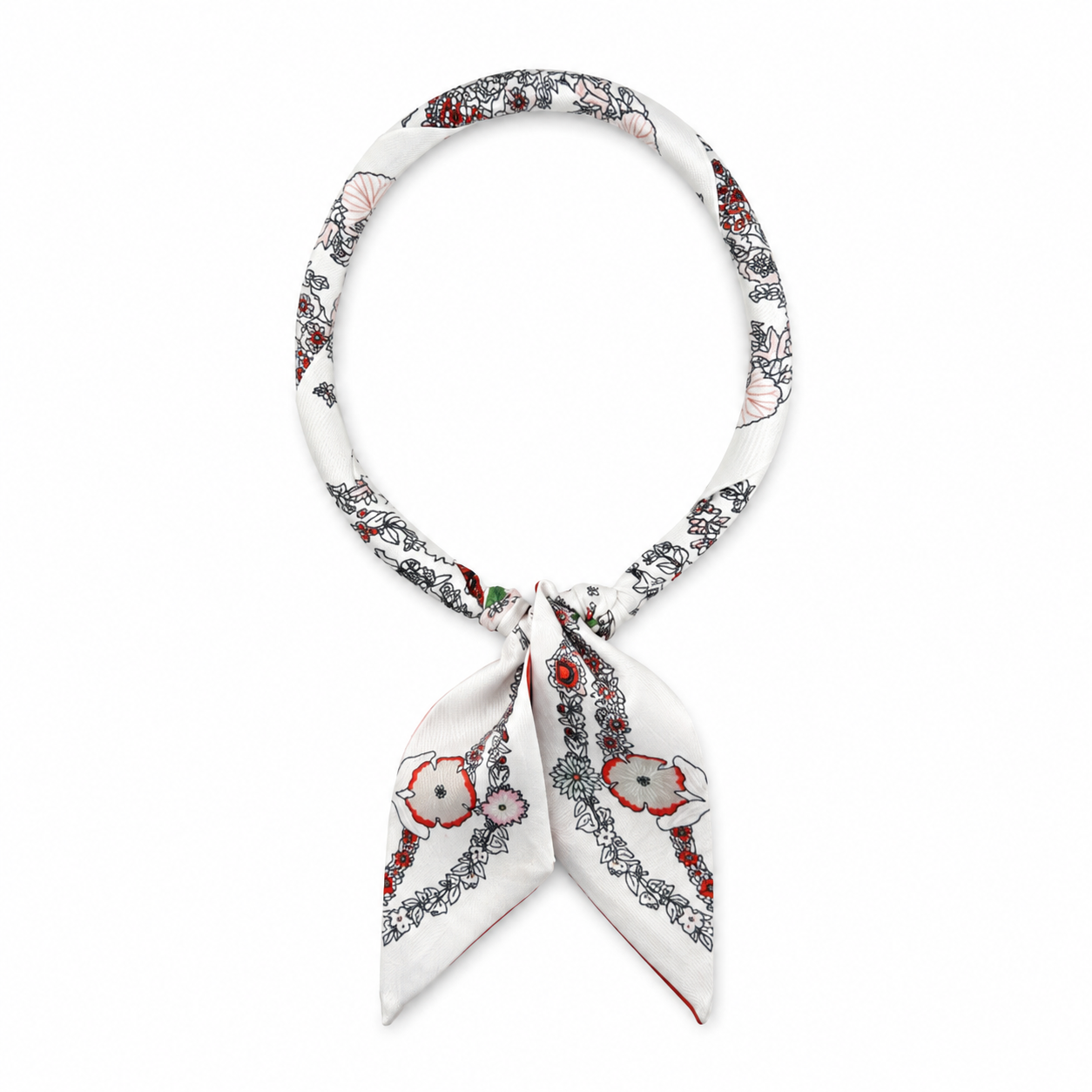 Magnetic Closure Print Scarf Necklace