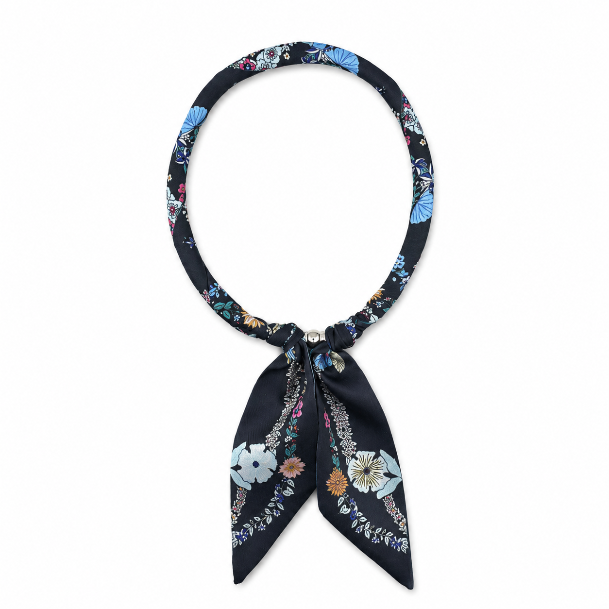 Magnetic Closure Print Scarf Necklace