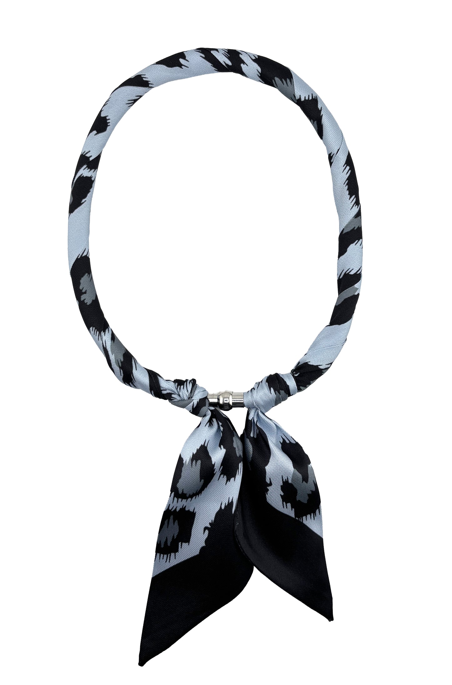 Magnetic Closure Print Scarf Necklace