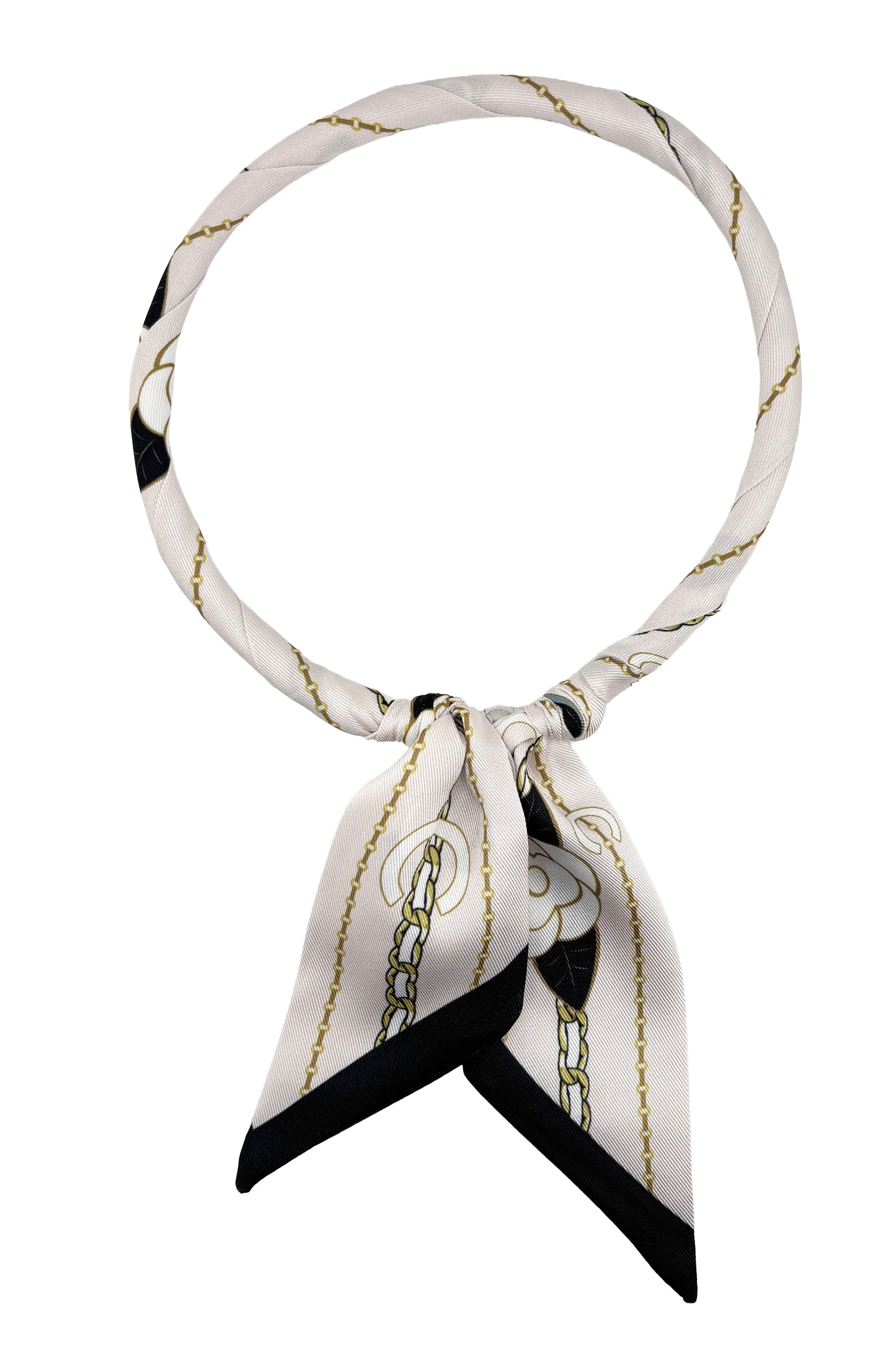 Magnetic Closure Print Scarf Necklace