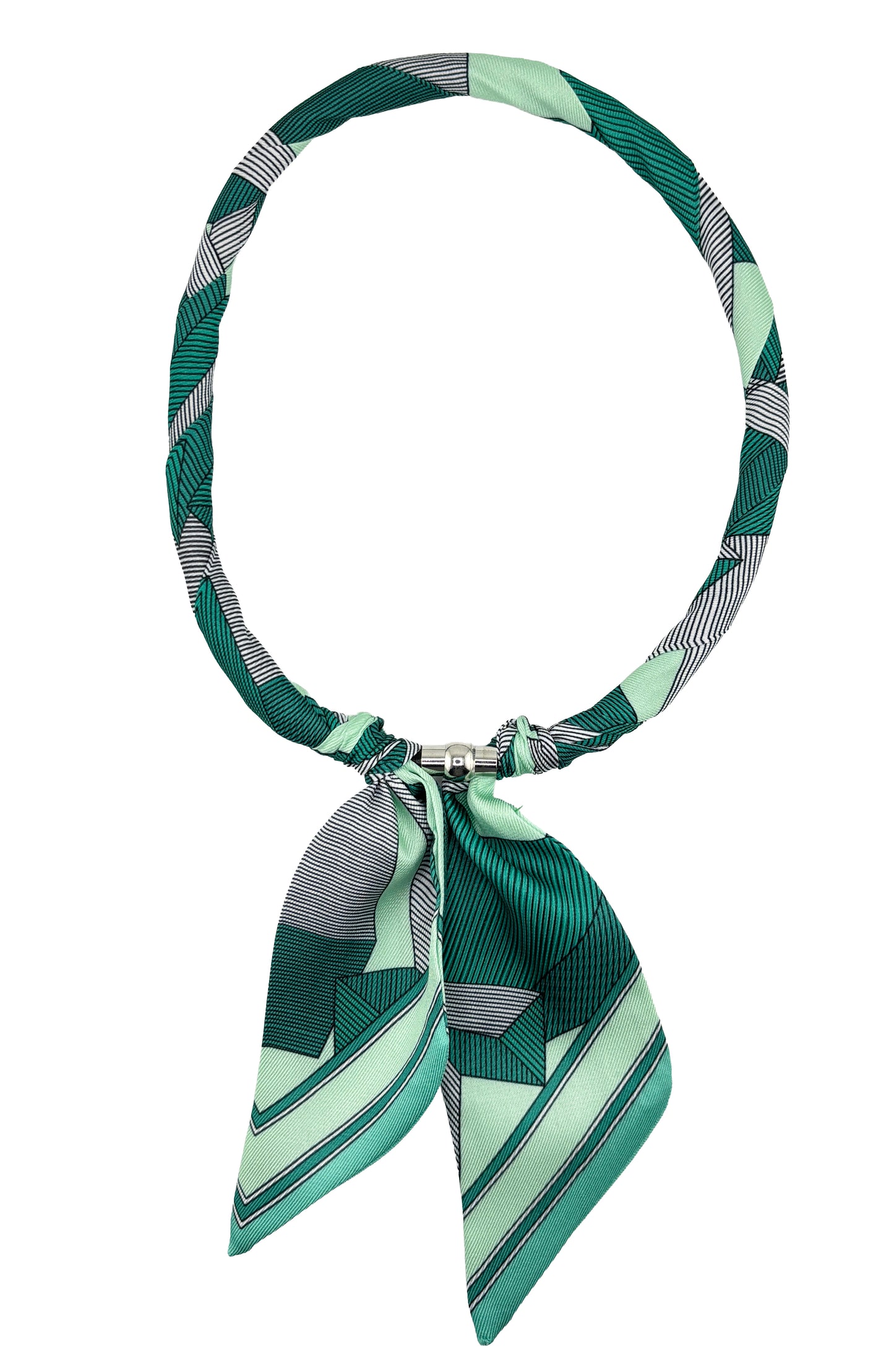 Magnetic Closure Print Scarf Necklace