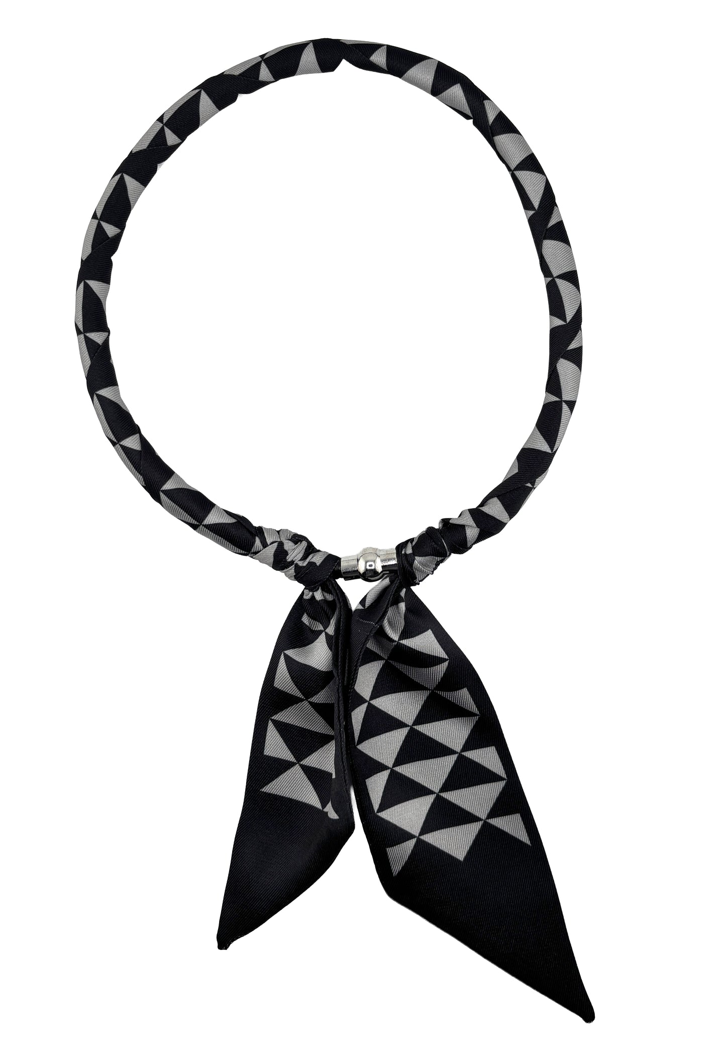 Magnetic Closure Print Scarf Necklace