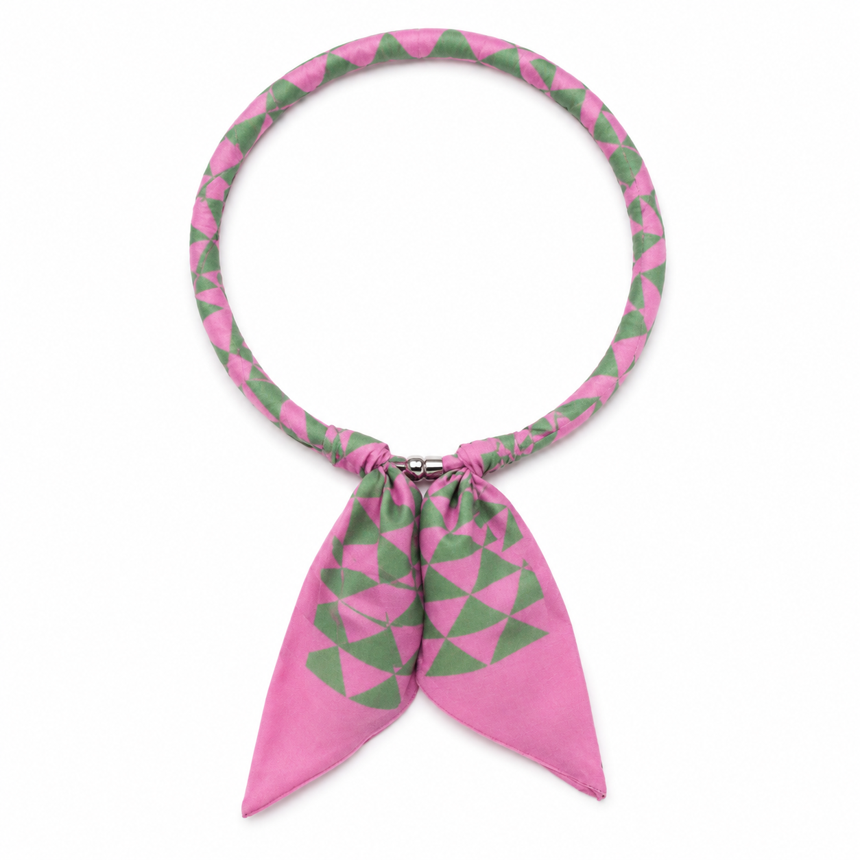 Magnetic Closure Print Scarf Necklace