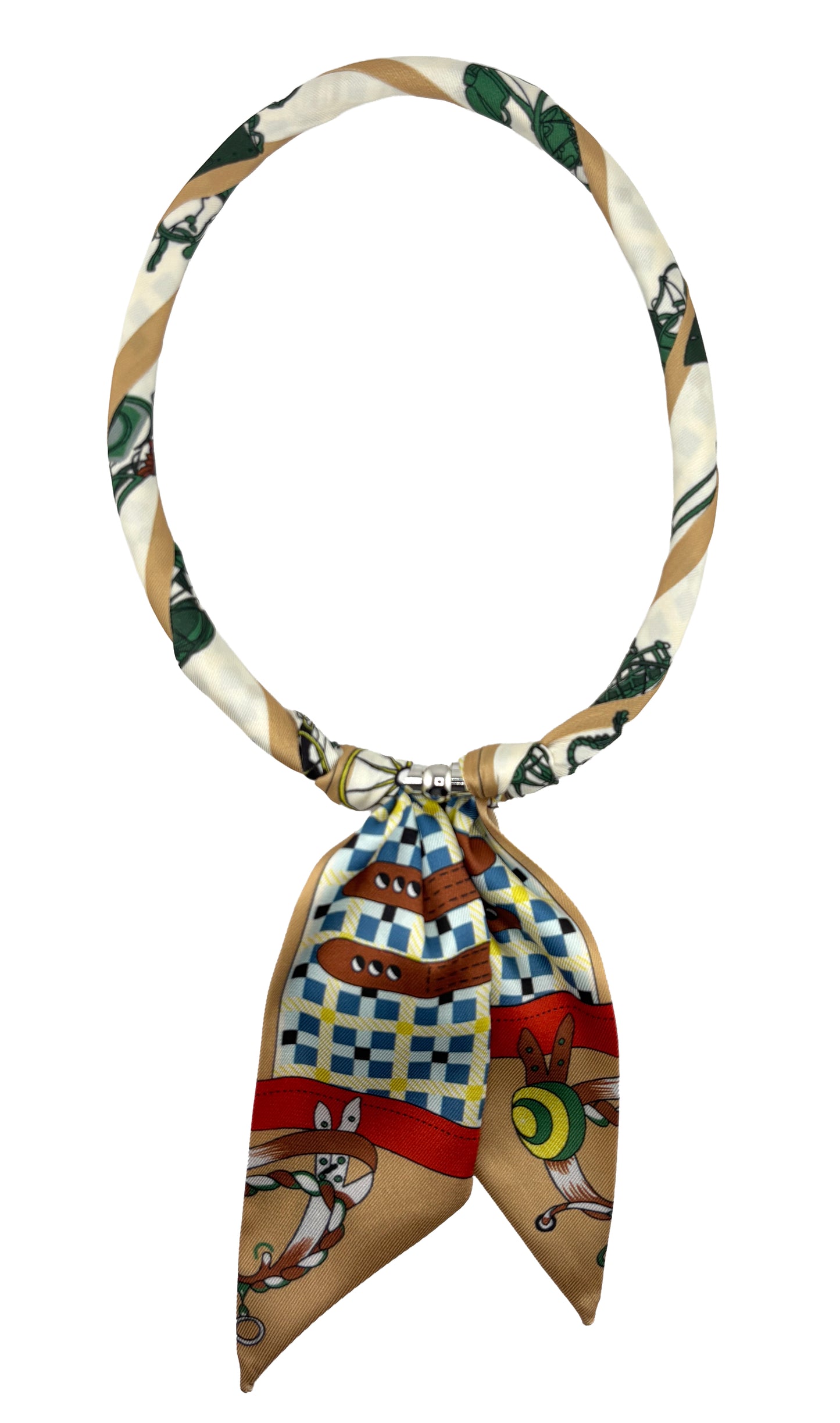 Magnetic Closure Print Scarf Necklace