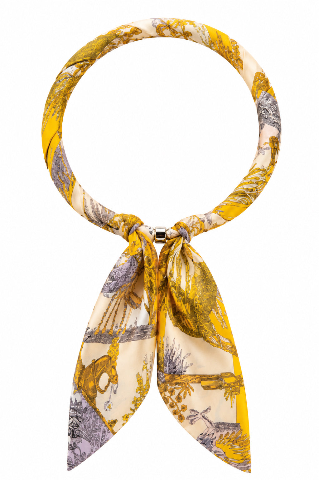 Magnetic Closure Print Scarf Necklace