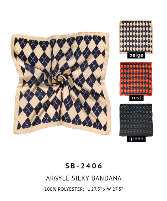 Argyle Silky Bandana